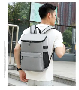 Outdoor portable large capacity insulated backpack cooler bag for camping and picnic use.