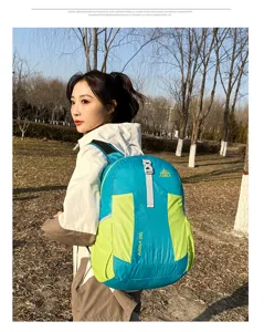 Foldable outdoor water-resistant sports hiking backpack, 25L lightweight travel daypack.