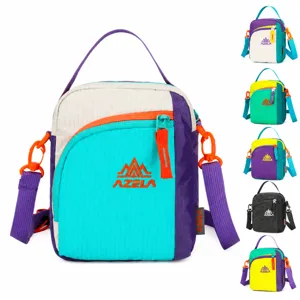 Unisex Contrast Color Sling Bag Outdoor Sports Cycling Crossbody Bag Multi-functional Lightweight Phone Bag Water-repellent Shoulder Bag