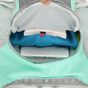 Leichter Wasserabweisender Sportrucksack Nylon Atmungsaktiv Fahrradrucksack Farbblock Outdoor Tagesrucksack Mit Reflektierenden Streifen Für Unisex Reisen