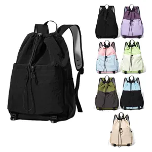 Leichter Rucksack mit Kordelzug Große Kapazität Wasserdichte Sporttasche Für Badminton Basketball Outdoor Reise Unisex Tasche