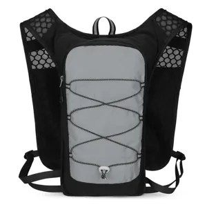 Running hydration backpack for outdoor sports, lightweight cycling vest bag with mesh.