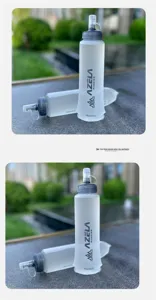 Collapsible soft running water bottle 500ml portable outdoor hiking sport hydration flask