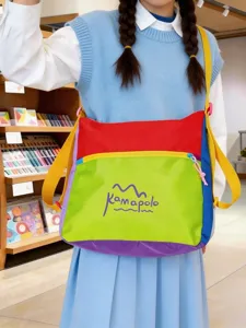 Colorblocked dopamine shoulder bag with spacious design, vibrant waterproof crossbody travel style.