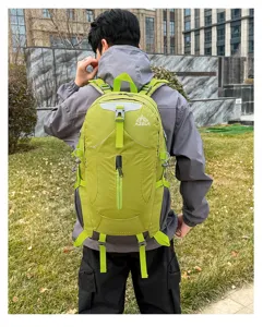 Outdoor hiking backpack large capacity sports travel bag for men and women green color