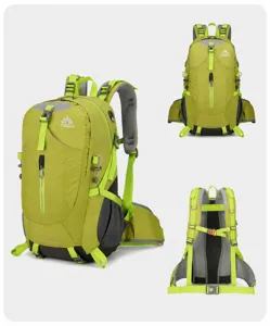 Azela 40L hiking backpack outdoor sports large capacity mountaineering bag with rain cover green