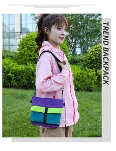 Stylish colorblock crossbody bag for women, perfect for outdoor travel and daily casual wear.