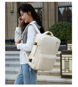 Women laptop backpack large capacity travel business daypack white school bookbags