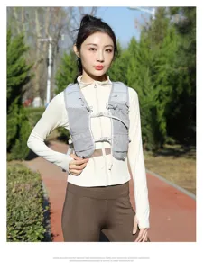 Outdoor running hydration vest lightweight breathable marathon cycling backpack grey color