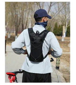 Lightweight black cycling hydration backpack for outdoor sports, hiking, running and travel.