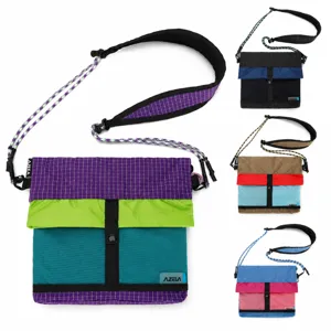 Unisex Outdoor Sports Crossbody Bag Waterproof Nylon Multi-Pocket Casual Small Shoulder Bag For Hiking Traveling