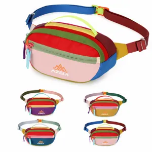 Outdoor Waterproof Waist Bag Colorblock Splicing Chest Bag Fashion Casual Travel Sport Fanny Pack For Women Men