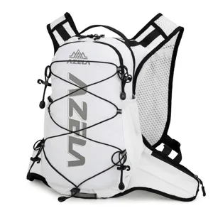 White lightweight running backpack, breathable mesh hiking daypack for outdoor sports and marathon