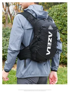 Lightweight nylon cycling backpack for outdoor sports hiking and camping with elastic cords.