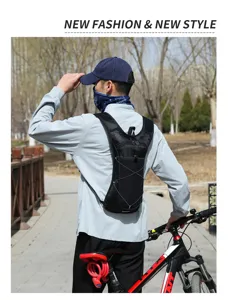 Outdoor cycling hydration backpack for men, lightweight running and hiking sports water bag.