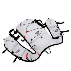 Weißer Lauf Trinkrucksack leichter Marathon Radrucksack atmungsaktive Sport Netztasche