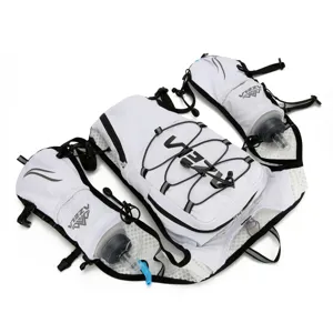 Outdoor Lauf-Marathon-Tragetasche Rucksack mit zwei Wasserflaschen und Netztaschen.