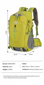 Large capacity outdoor travel hiking backpack camping sports multifunctional green backpack