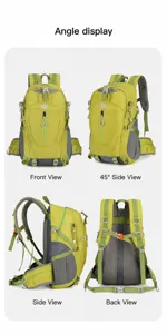 Multi-angle outdoor mountaineering backpack, large capacity hiking and camping travel bag.