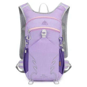 Sac à dos de course en plein air violet 18L gilet d'hydratation cyclisme en maille respirante.