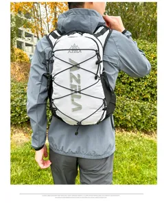 Lightweight nylon cycling backpack outdoor sports hiking daypack with elastic bungee cords.