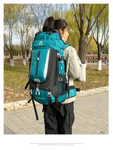 Azela 60L waterproof outdoor hiking backpack, large capacity travel rucksack for sports and camping.