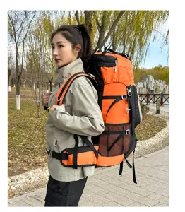Outdoor 60L mountaineering backpack large capacity travel hiking sports waterproof dual shoulder bag