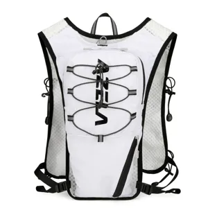 Sac à dos de course léger blanc gilet en maille respirant marathon sac d'hydratation de sport