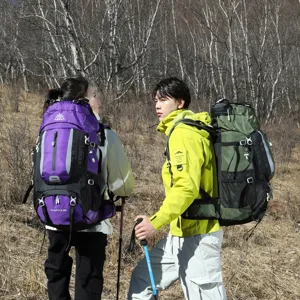Outdoor hiking backpack 60L large capacity waterproof double shoulder camping bag for men and women