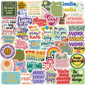 50pcs positive affirmation quote stickers waterproof vinyl aesthetic decals for laptop water bottle