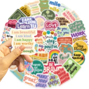 Positive affirmation stickers set, waterproof vinyl decal for journal, phone case, DIY crafts.