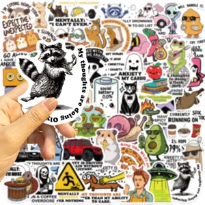 Waterproof sticker pack, funny meme doodle decals for laptop, skateboard, and phone case decoration.
