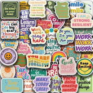 50pcs positive affirmation waterproof stickers motivational quote decals for journaling laptop