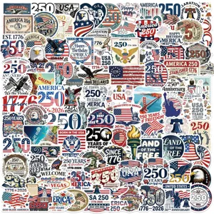 US 250th Anniversary Waterproof Graffiti Stickers Decals American Flag Eagle Skateboard Phone Case Decor