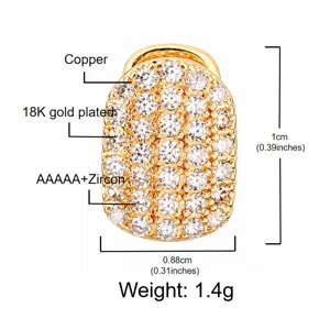 Μονό grillz δοντιών ζιργκόν επιχρυσωμένο 18k χαλκός αξεσουάρ κοσμημάτων χιπ χοπ