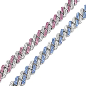 Glänzendes Strass Cuban-Kette Haustierhalsband, 13mm Legierung Bling Hundekette für Hunde.