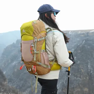 AZELA 45L Großer Outdoor Wanderrucksack Wasserdichter Multifunktionaler Trekkingrucksack