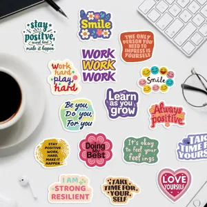 50pcs positive quote graffiti stickers waterproof cute aesthetic decals for journal phone case