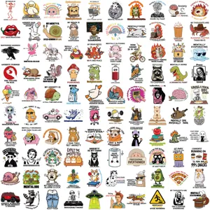 Waterproof funny mental breakdown doodle stickers for laptop, phone case and skateboard decor.