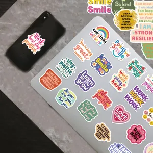 Waterproof positive affirmation quote stickers for laptops, journals and phone cases.