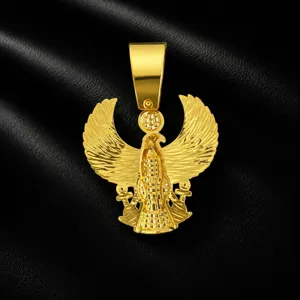 Collier pendentif faucon égyptien doré pour homme bijou style hip hop accessoire tendance chic