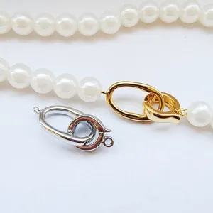 DIY Copper Jewelry Clasps Oval Spring Clasp Necklace Bracelet Connector Findings Gold Silver Handmade Jewelry Making