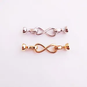 DIY Unendlichkeit Verschluss Metall Schmuck Verbinder fuer Kette Armband gold silber Farbe.