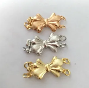 DIY mehrsträngige Schmetterling Halskette Verschluss Stecker Schmuck in Gold und Silber.