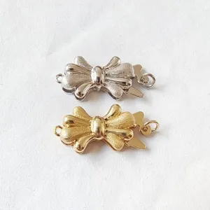 Exquisit Schleife Halskette Verschluss Kupfer DIY Schmuck Zubehör Golden Silber Roségold Multi-Ring Perlenkette Verbinder