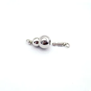 Stainless steel gourd clasp detail, polished finish for jewelry connection and bracelet making.