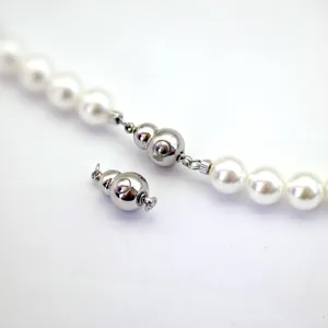 Stainless steel gourd clasp for pearl necklace bracelet, durable jewelry making finding.