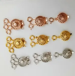 DIY Kupfer vergoldeter mehrlagiger Halskettenverschluss rund hohler Armbandverschluss Schmuckteil