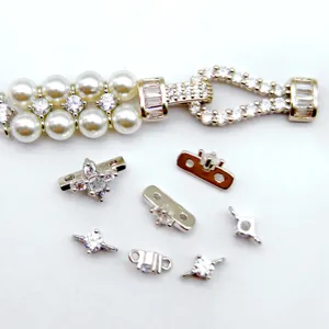 DIY Pearl Necklace Bracelet Clasp Copper Zirconia Horseshoe Square Connector Jewelry Making Findings Accessories