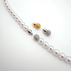 Pearl necklace screw clasp gourd shaped copper gold silver plated jewelry finding accessories
